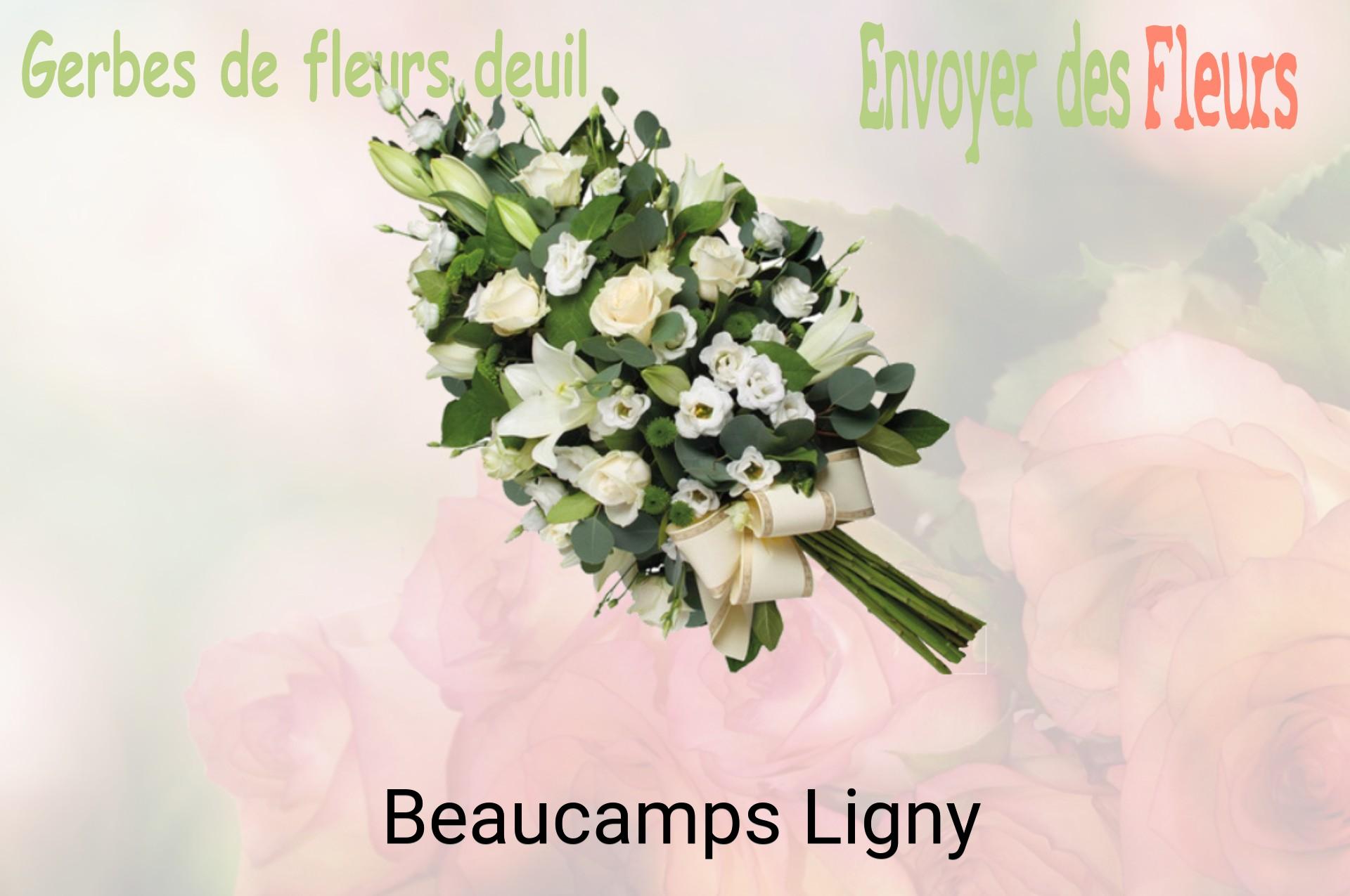 Gerbe de fleurs de deuil livrée à Beaucamps-Ligny